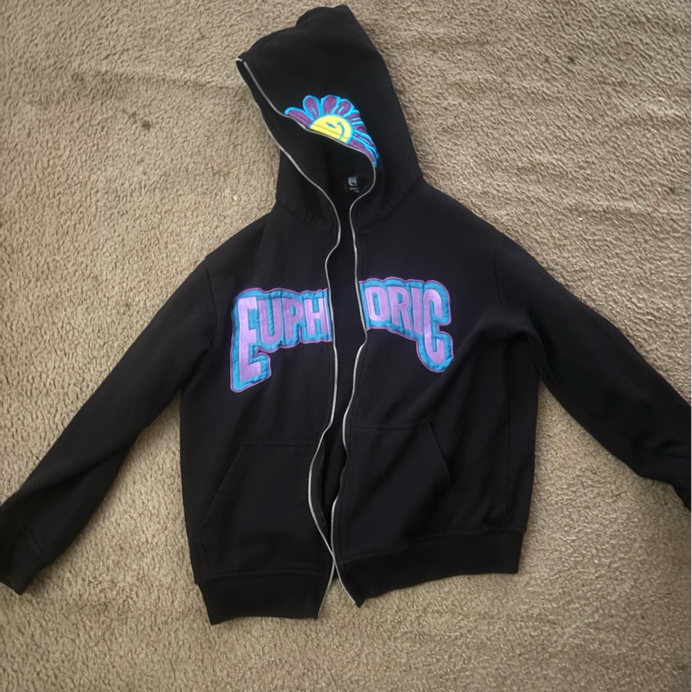 Black Hoodie with Colorful Graphic